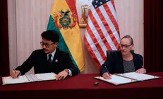 Firma de cooperaci&oacute;n entre Bolivia y EE.UU