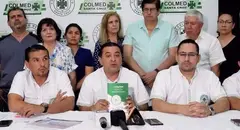 Conferencia de prensa del colegio m&eacute;dico de Santa Cruz
