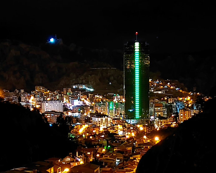 Green-Tower en la zona de Calacoto al sur de La Paz, se convirtió en el edificio más alto de Bolivia