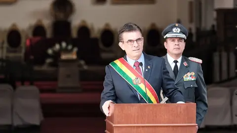 Presidente Paz en los actos c&iacute;vicos por el Primer Grito Libertario en Sucre (Foto: Captura)