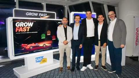 Ivan Alem&aacute;n CFO en DATEC LATAM | Experto en Financiamiento e Inversiones; Juan Manuel Guayana, Director de Alianzas SAP Cloud ERP; Mart&iacute;n Villegas, CEO Datec Corp.; Hugo Lambert, Managing Partner SAP - Datec y Luciano Najenson - SAP (Foto: Economy)