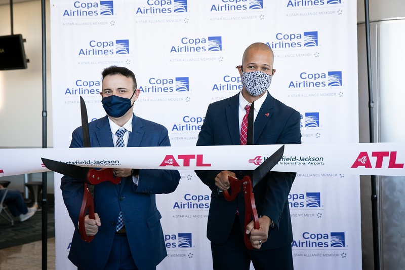 © 2021 Decisive Moment Events, Copa Airlines inaugural flight to Atlanta at Hartsfield-Jackson Atlanta International Airport in Atlanta, GA
