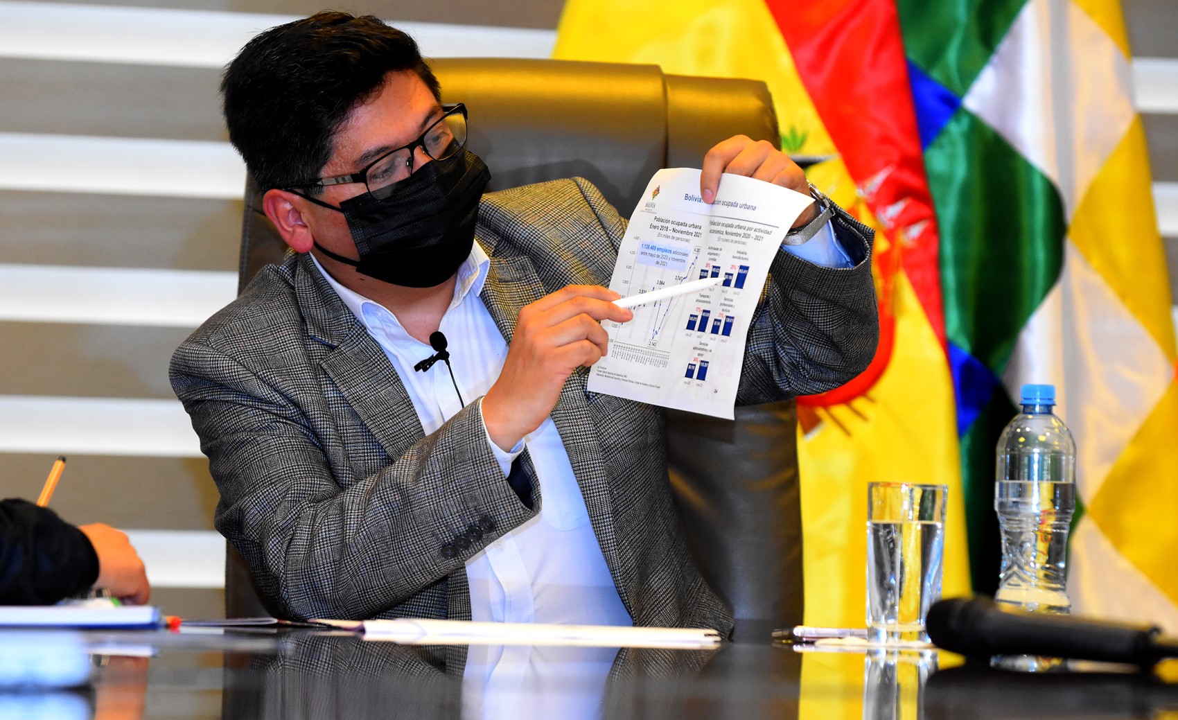El Ministro de Economía explica la evolución de las finanzas nacionales. FOTO: APG Noticias